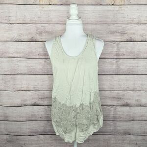 Soft Surroundings Emmaline Beaded Lace Mesh Tank Top Tunic Blouse Medium